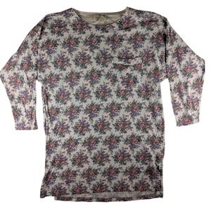 Victoria's Secret‎ Floral Long Sleeve Tunic Top Cottagecore Pocket Size S